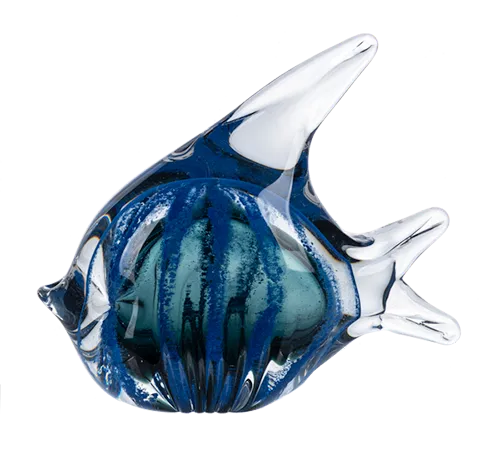 Hand-blown blue glass fish