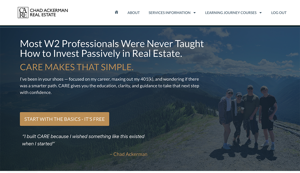 Screenshot of Chad Ackerman Real Estate