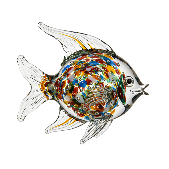Colorful blown glass fish