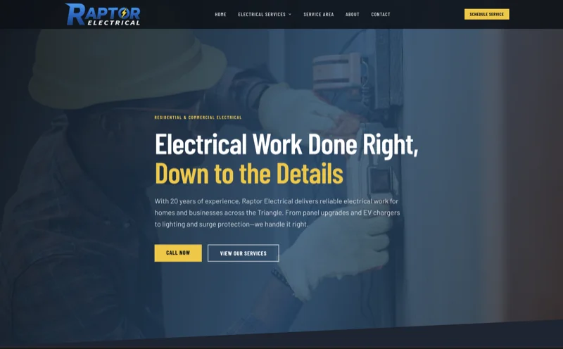 Screenshot of Raptor Electrical