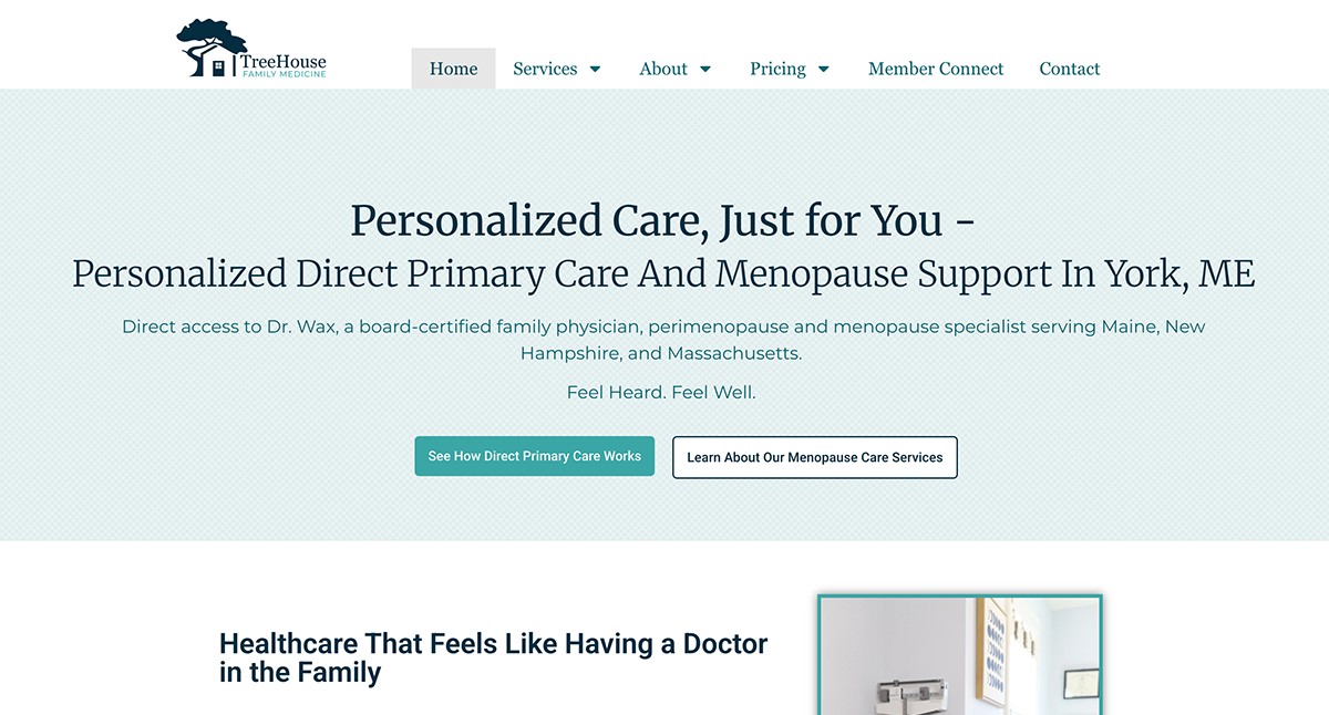 Screenshot of Treehouse Family Medicine